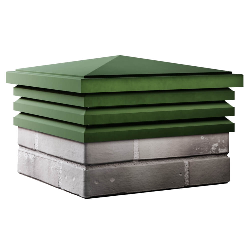 Колпак Zking Бона ХайТек Зеленый на столб 1.5х1.5 кирпича (385х385мм) в Уссурийске фото