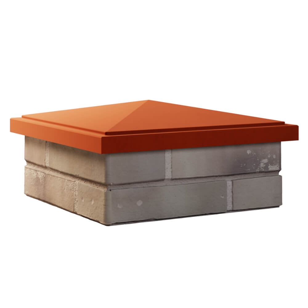 Колпак Zking БонаМоно Красный на столб 1.5х1.5 кирпича (385х385, 400х400мм) в Уссурийске фото