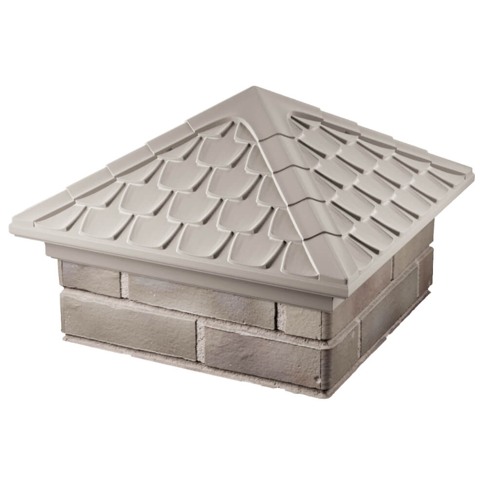 Колпак Zking Эльбрус Бежевый на столб 1.5х1.5 кирпича (385х385мм) в Уссурийске фото