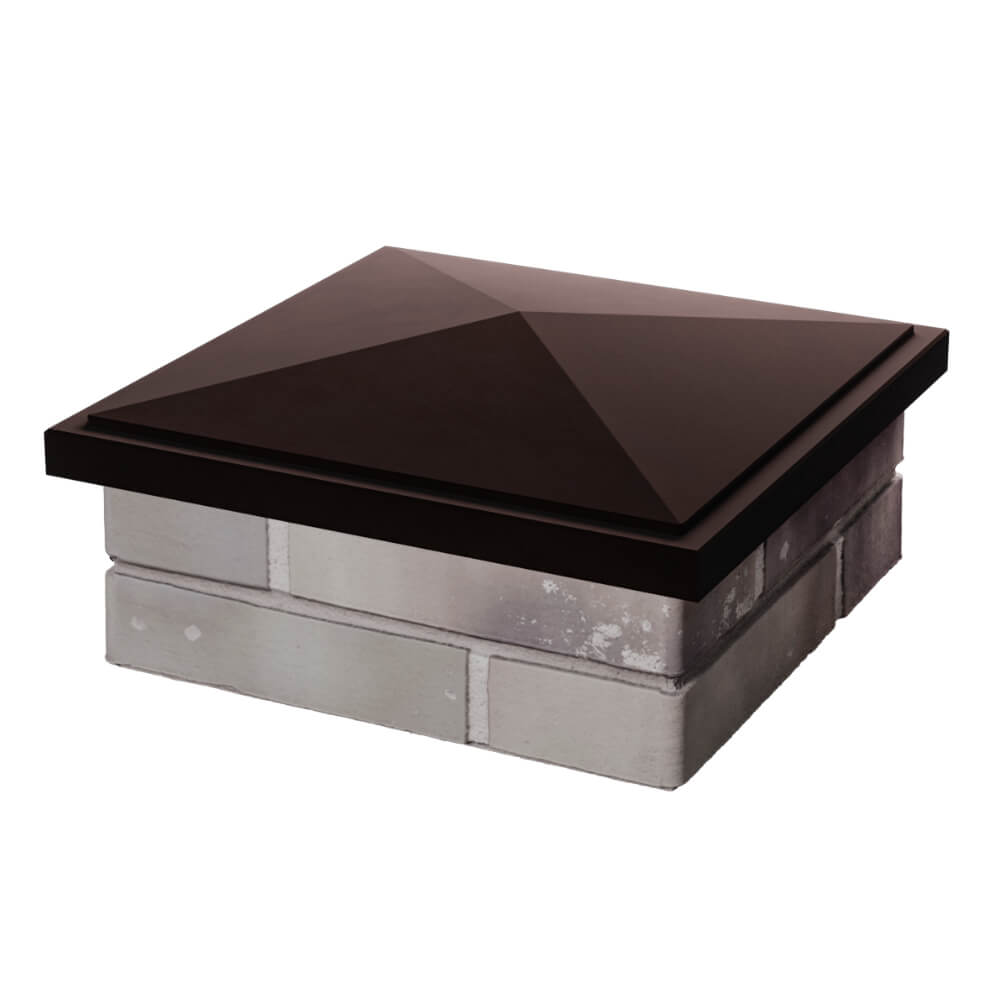 Колпак Zking БонаМоно Коричневый на столб 1.5х1.5 кирпича (385х385, 400х400мм) в Уссурийске фото