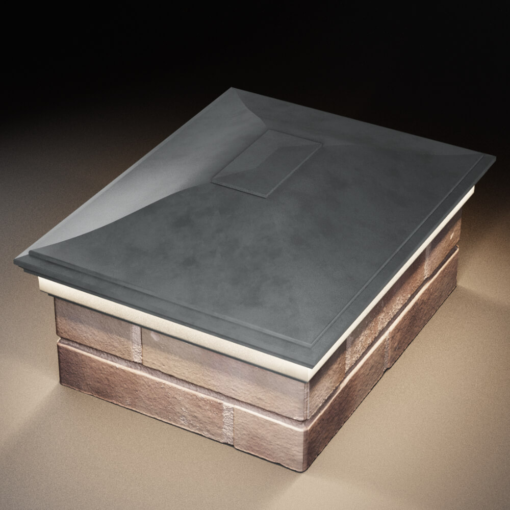 Колпак Zking Монблан Серый на столб 2х1.5 кирпича (515х385мм) c подсветкой в Уссурийске фото