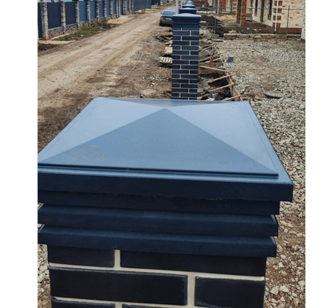 Колпак Zking Бона ХайТек Серый на столб 1.5х1.5 кирпича (385х385мм) в Уссурийске фото