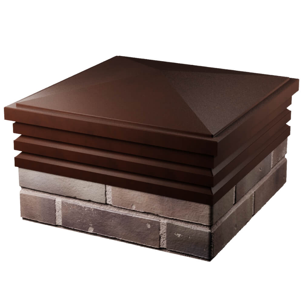 Колпак Zking Бона ХайТек Коричневый на столб 2х2 кирпича (513х513мм) в Уссурийске фото