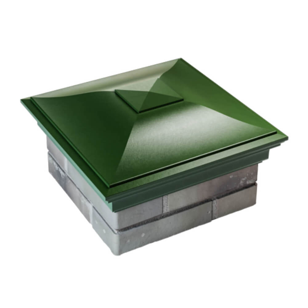 Колпак Zking Монблан Зеленый на столб 1.5х1.5 еврокирпича 0.7НФ (355х355мм) в Уссурийске фото