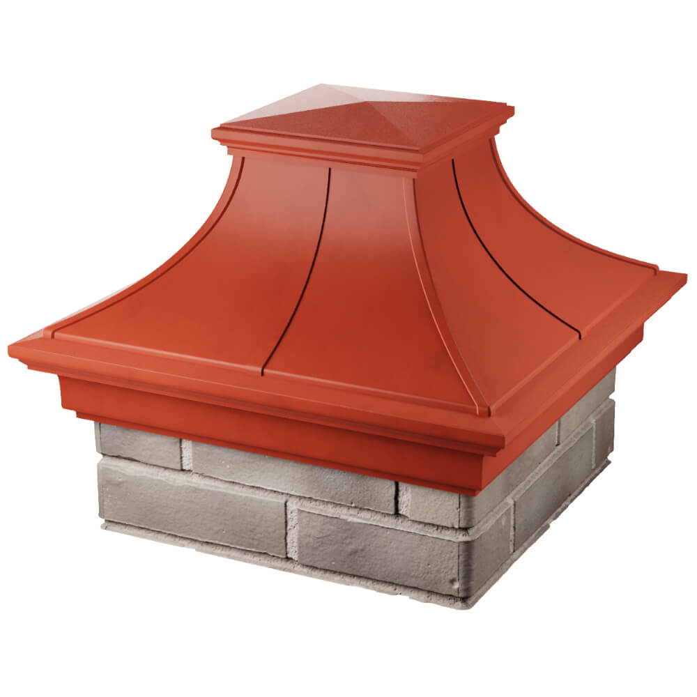 Колпак Zking Монблан Премиум Красный на столб 1.5х1.5 кирпича (385х385мм) в Уссурийске фото