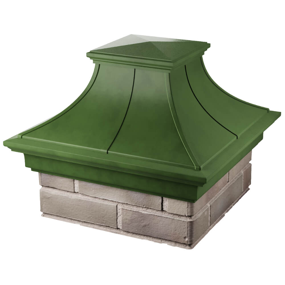 Колпак Zking Монблан Премиум Зеленый на столб 1.5х1.5 кирпича (385х385мм) в Уссурийске фото