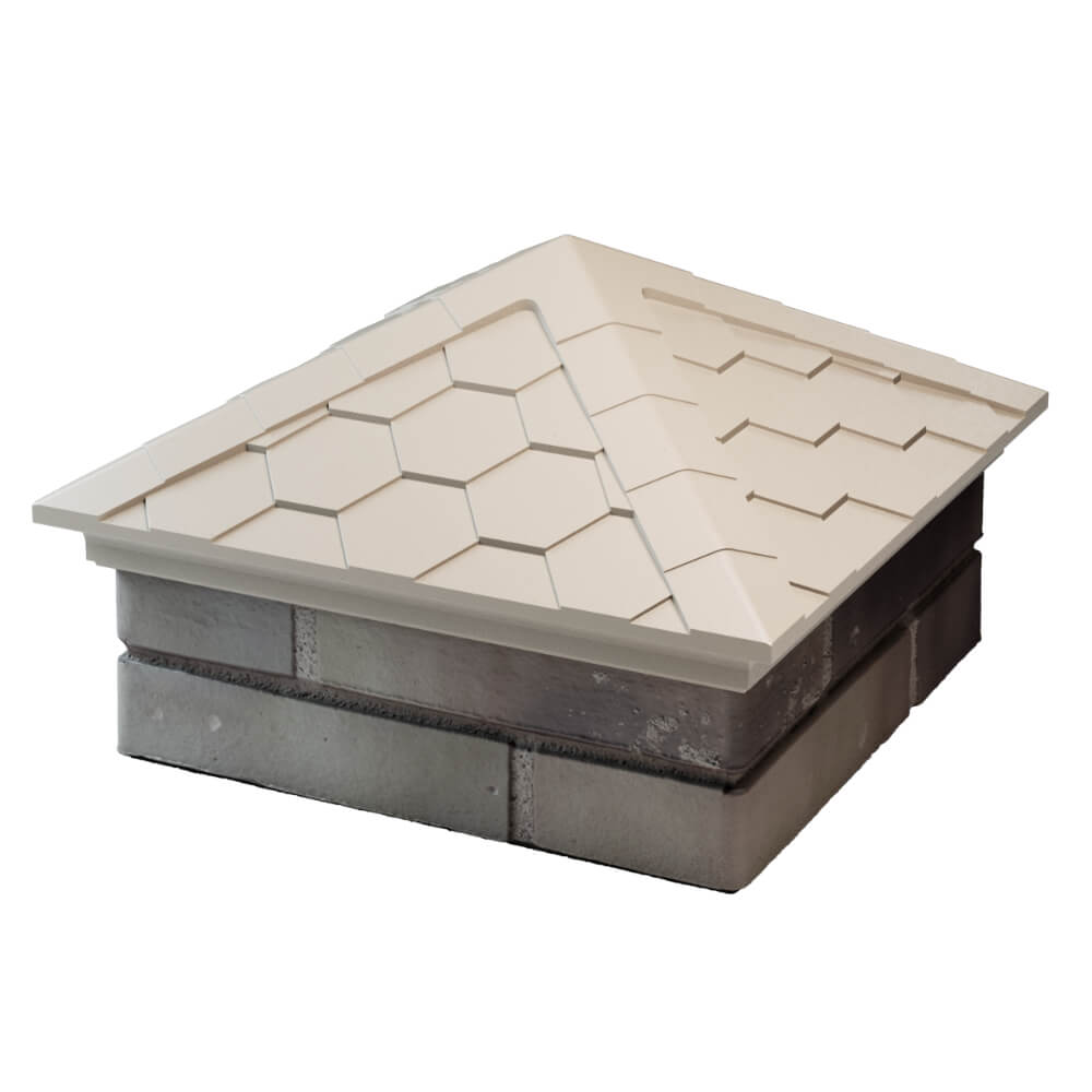 Колпак Zking Эверест Бежевый на столб 1.5х1.5 кирпича (390х390мм) в Уссурийске фото