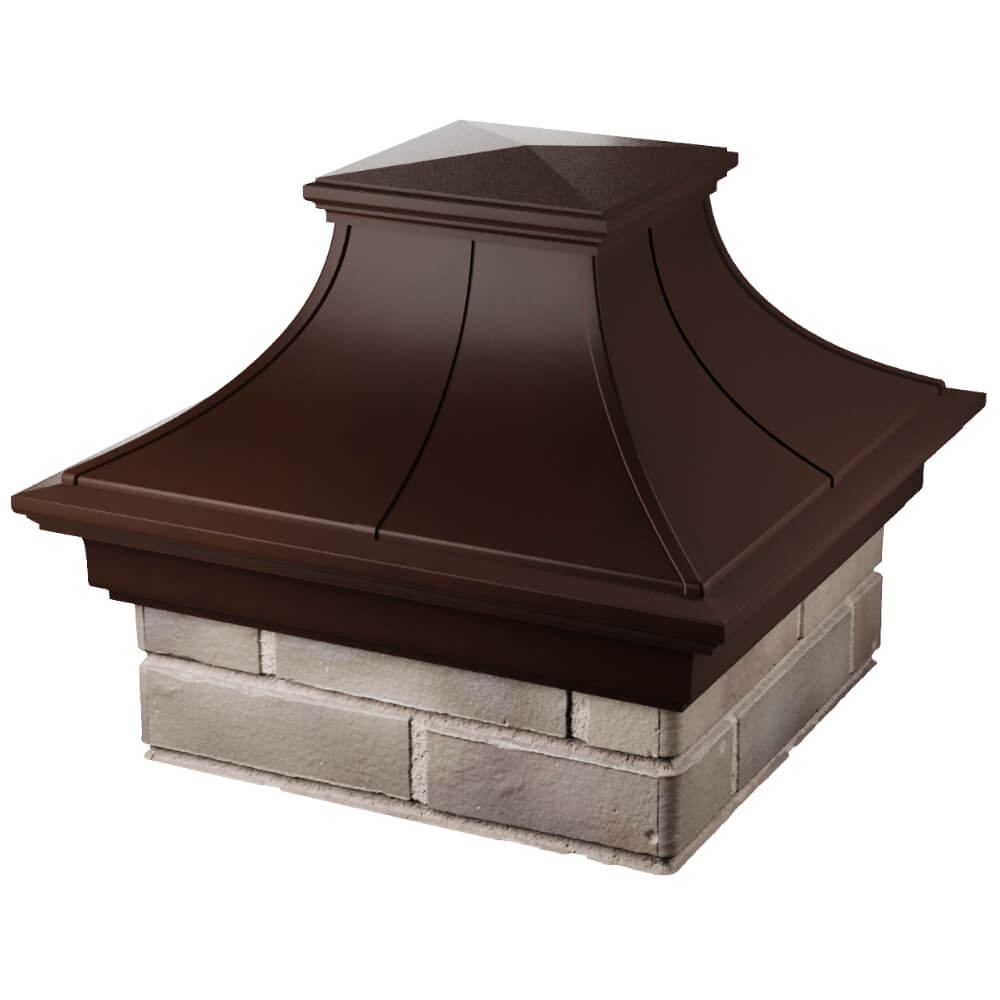Колпак Zking Монблан Премиум Коричневый на столб 1.5х1.5 кирпича (385х385мм) в Уссурийске фото