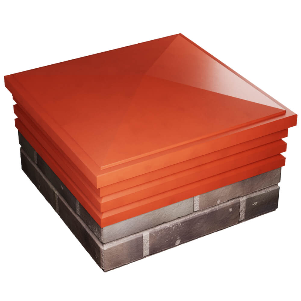 Колпак Zking Бона ХайТек Красный на столб 2х2 кирпича (513х513мм) в Уссурийске фото