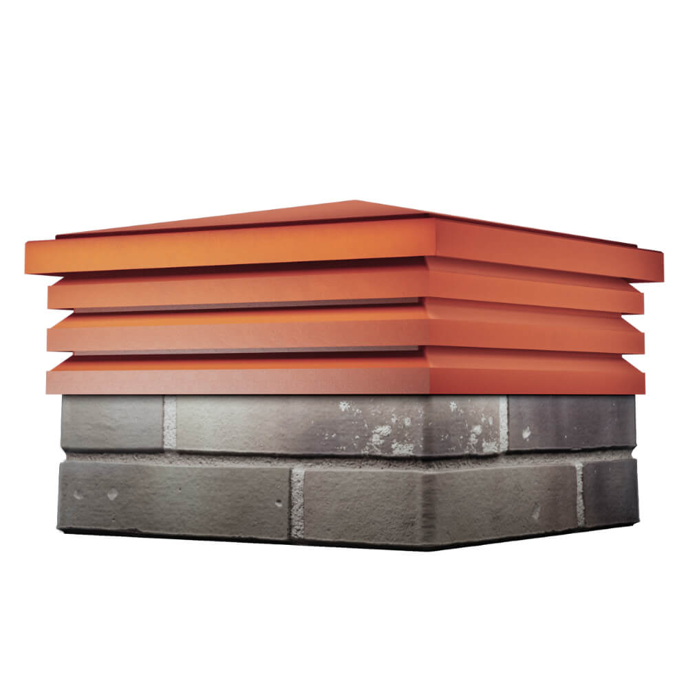 Колпак Zking Бона ХайТек Красный на столб 1.5х1.5 кирпича (385х385мм) в Уссурийске фото