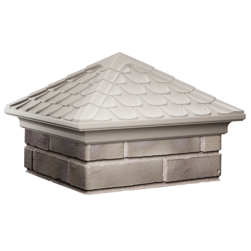 Колпак Zking Эльбрус Бежевый на столб 1.5х1.5 кирпича (385х385мм) в Уссурийске фото