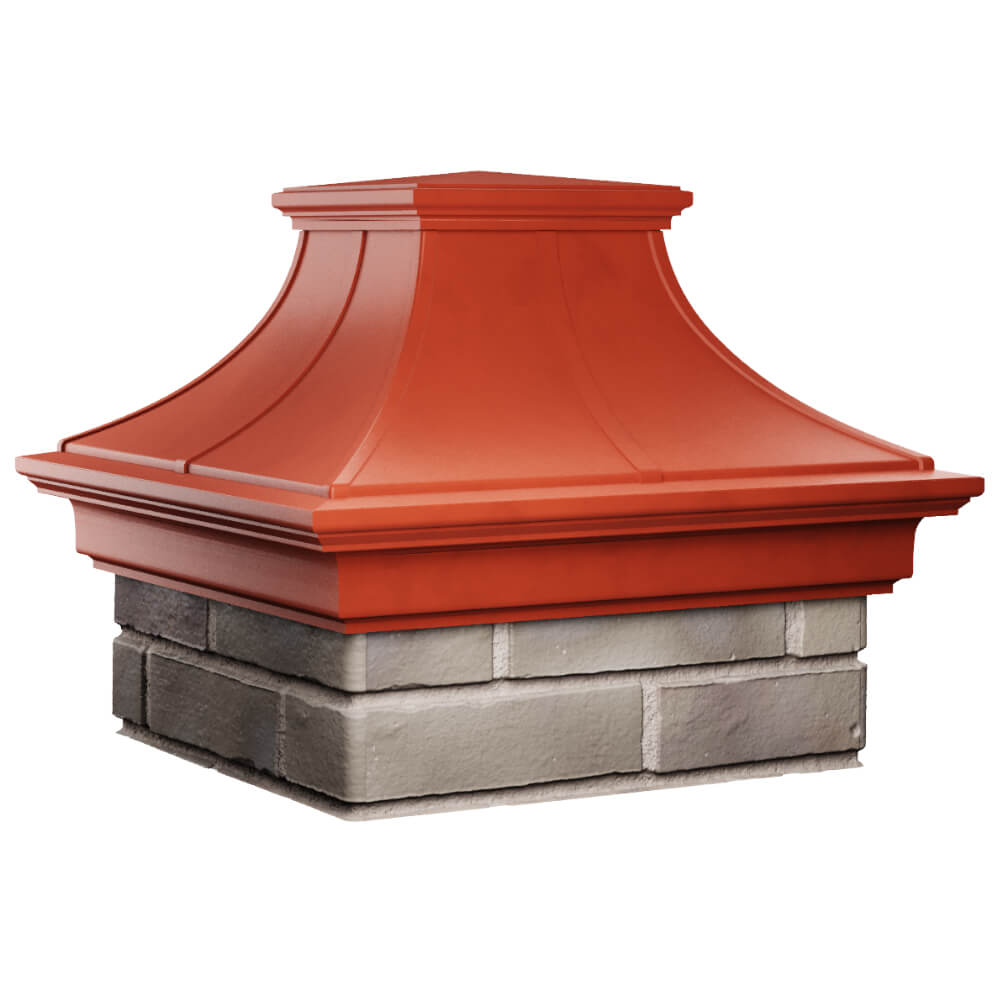 Колпак Zking Монблан Премиум Красный на столб 1.5х1.5 кирпича (385х385мм) в Уссурийске фото