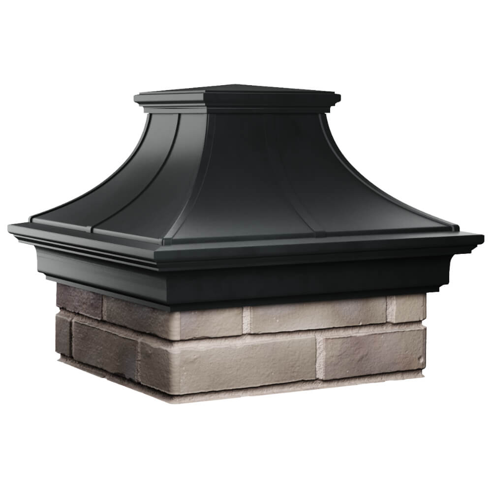 Колпак Zking Монблан Премиум Черный на столб 1.5х1.5 кирпича (385х385мм) в Уссурийске фото
