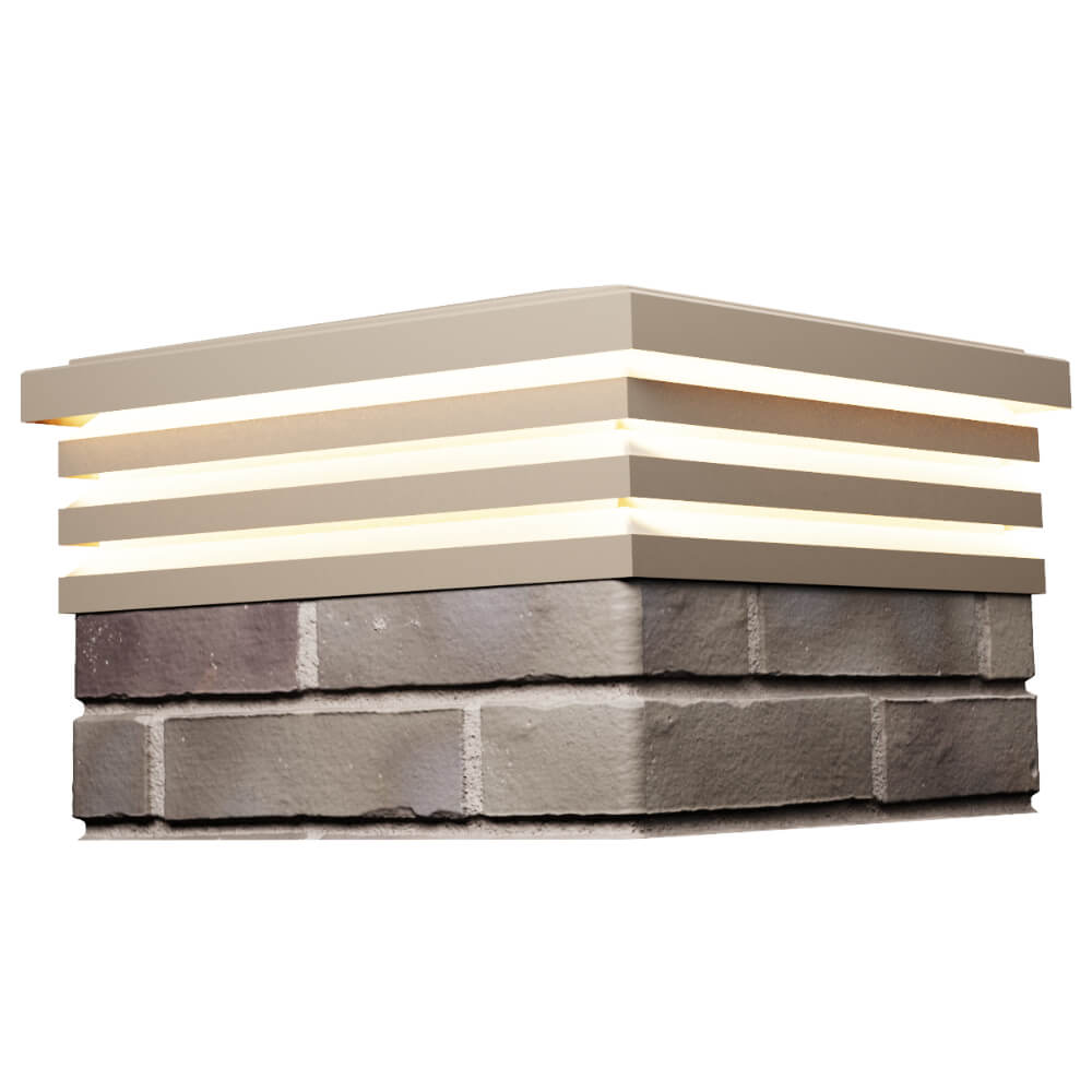 Колпак Zking Бона ХайТек Бежевый на столб 1.5х1.5 кирпича (385х385мм) с подсветкой в Уссурийске фото