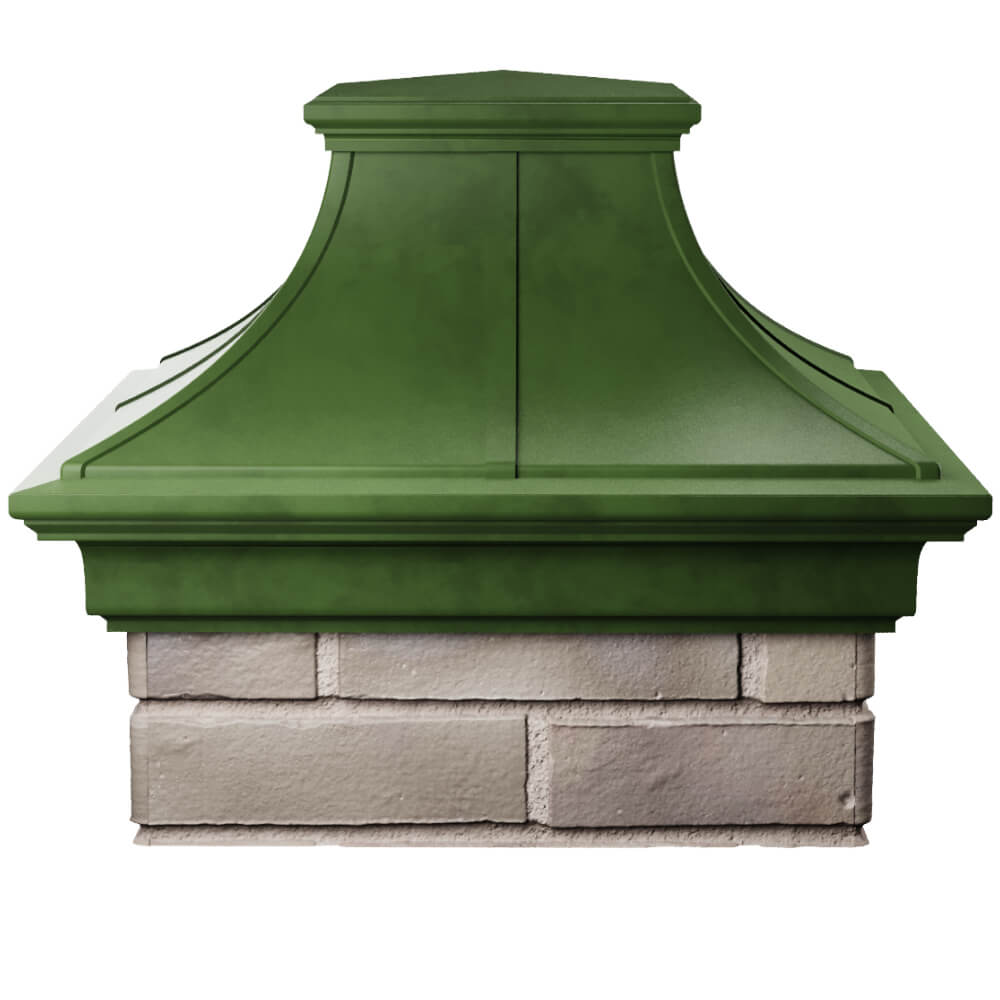 Колпак Zking Монблан Премиум Зеленый на столб 1.5х1.5 кирпича (385х385мм) Уссурийск фото