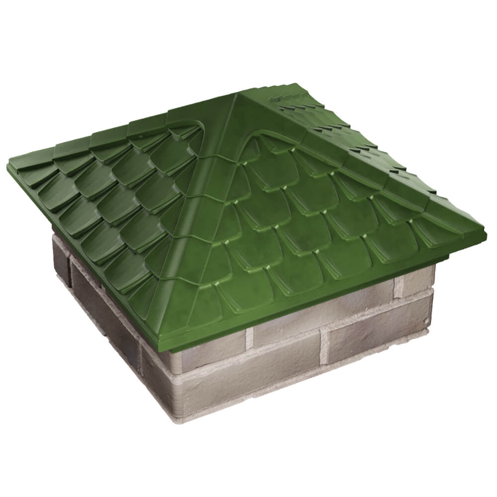 Колпак Zking Эльбрус Зеленый на столб 1.5х1.5 кирпича (385х385мм) в Уссурийске фото