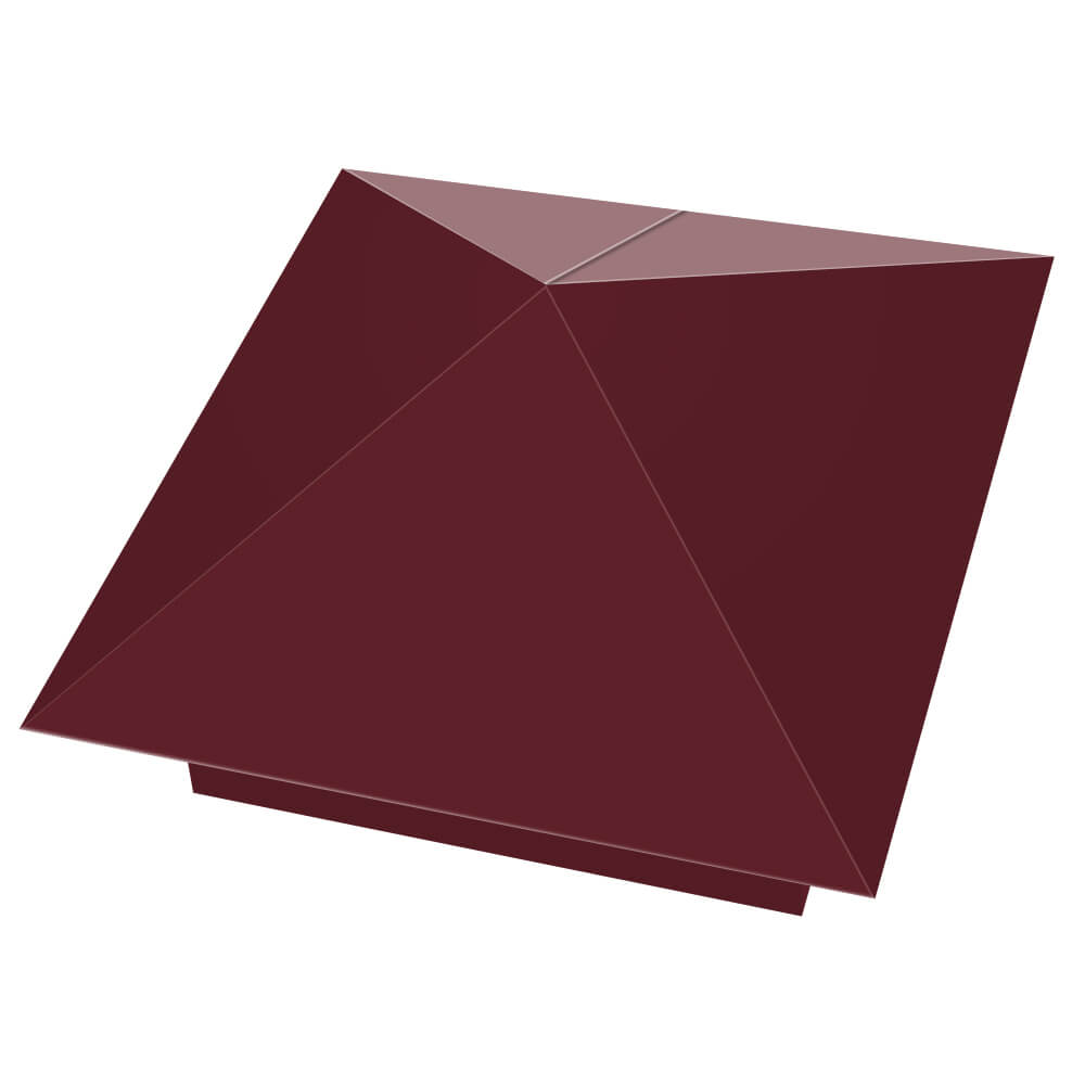 Колпак металлический 390х390мм RAL3005 Красное Вино заборный Уссурийск фото