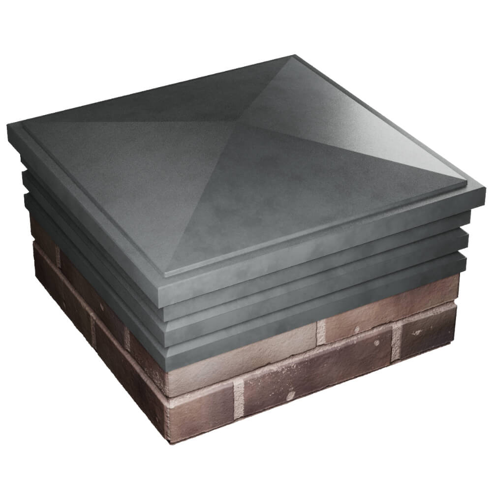 Колпак Zking Бона ХайТек Серый на столб 2х2 кирпича (513х513мм) в Уссурийске фото