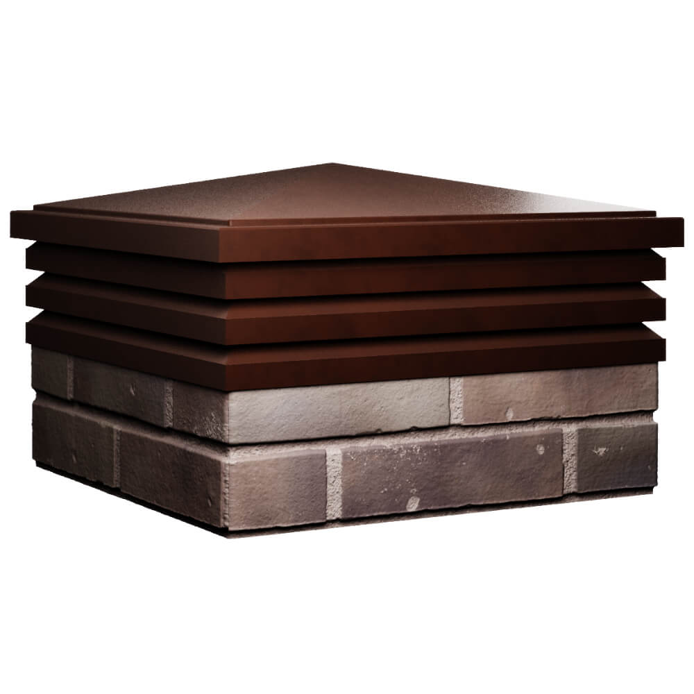 Колпак Zking Бона ХайТек Коричневый на столб 2х2 кирпича (513х513мм) в Уссурийске фото