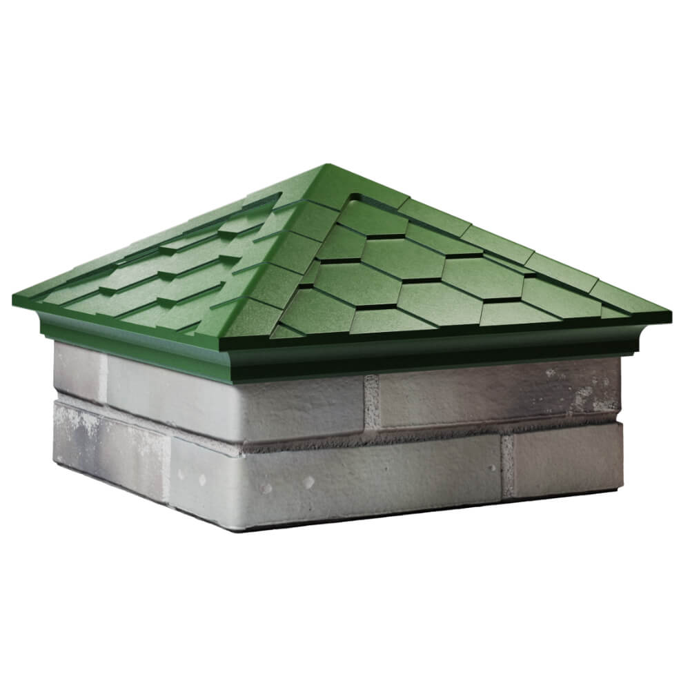 Колпак Zking Эверест Зеленый на столб 1.5х1.5 кирпича (390х390мм) в Уссурийске фото