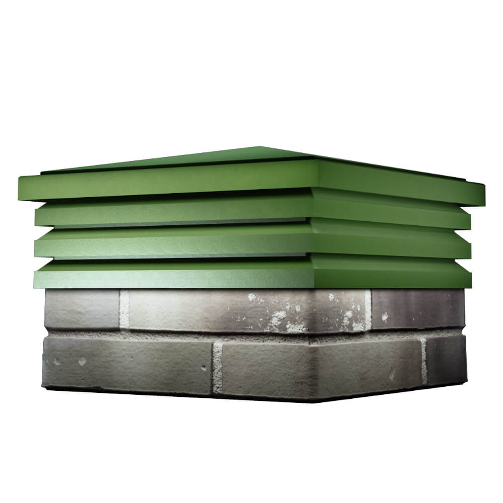 Колпак Zking Бона ХайТек Зеленый на столб 1.5х1.5 кирпича (385х385мм) в Уссурийске фото