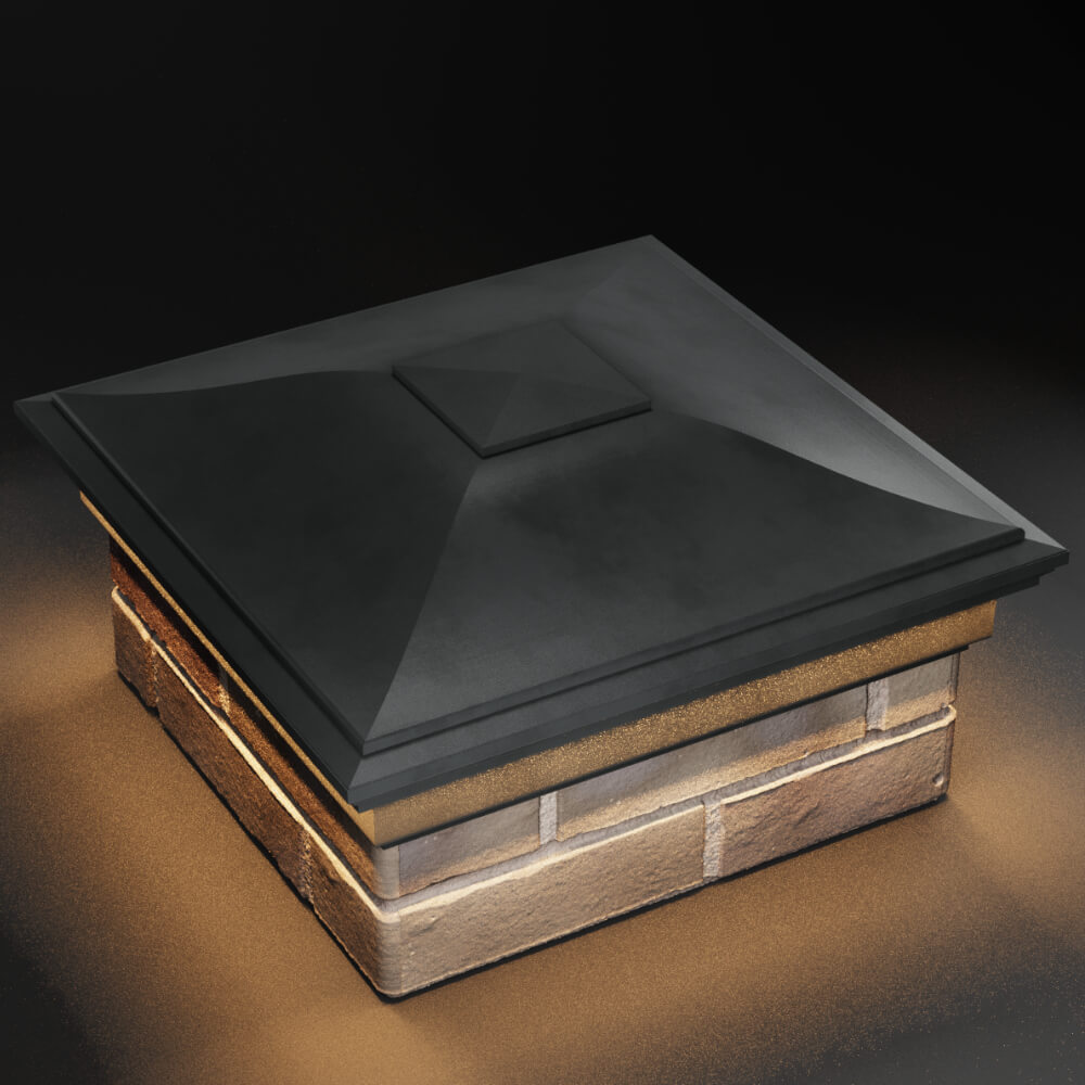 Колпак Zking Монблан Серый на столб 1.5х1.5 кирпича (385х385мм) с подсветкой в Уссурийске фото