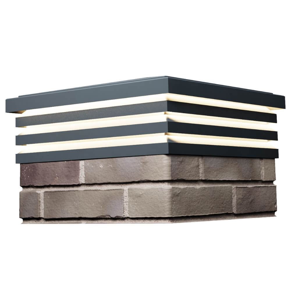 Колпак Zking Бона ХайТек Серый на столб 1.5х1.5 кирпича (385х385мм) с подсветкой в Уссурийске фото