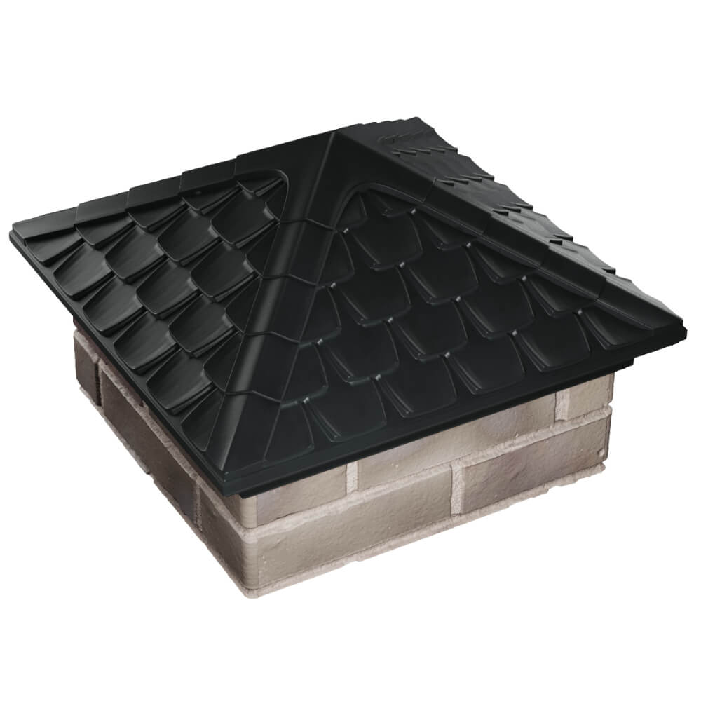 Колпак Zking Эльбрус Черный на столб 1.5х1.5 кирпича (385х385мм) в Уссурийске фото