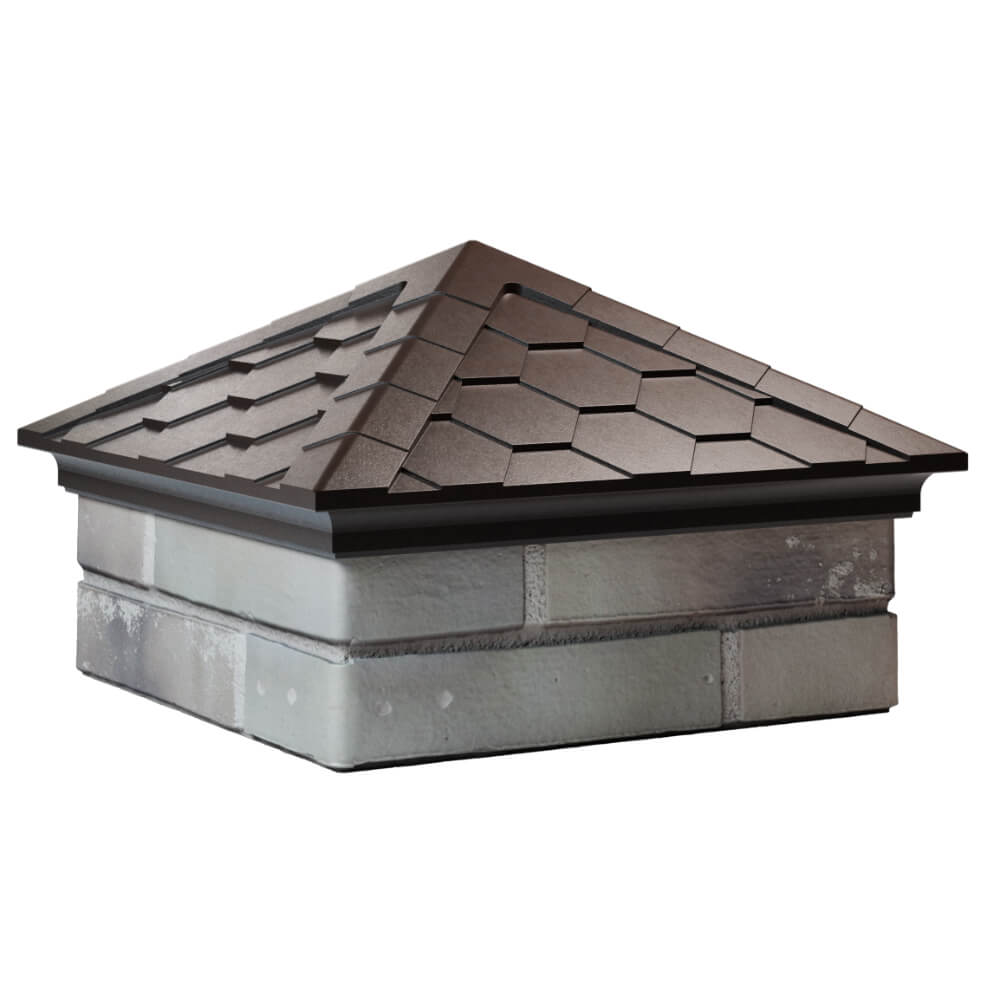 Колпак Zking Эверест Коричневый на столб 1.5х1.5 кирпича (390х390мм) в Уссурийске фото