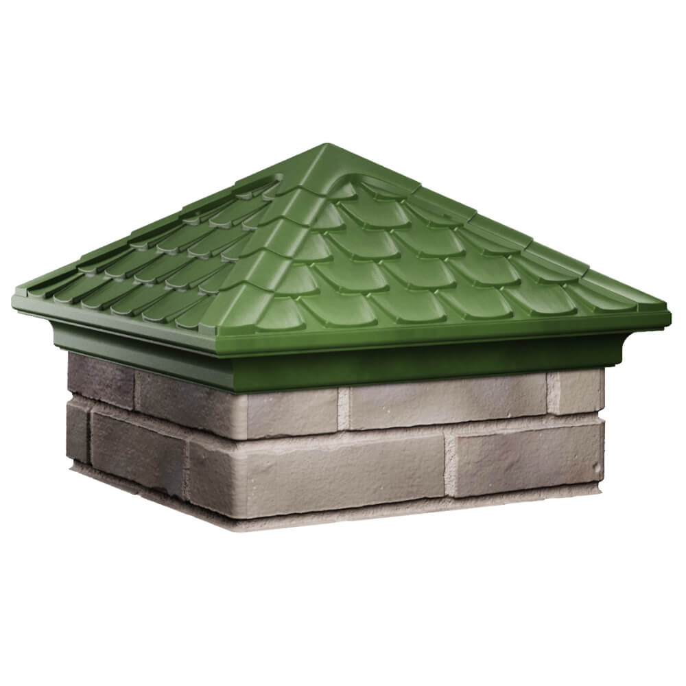 Колпак Zking Эльбрус Зеленый на столб 1.5х1.5 кирпича (385х385мм) в Уссурийске фото