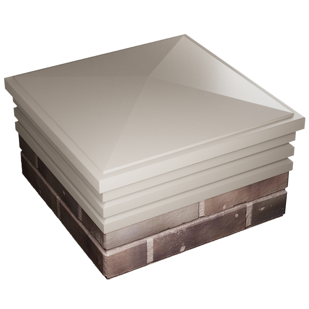 Колпак Zking Бона ХайТек Бежевый на столб 2х2 кирпича (513х513мм) в Уссурийске фото