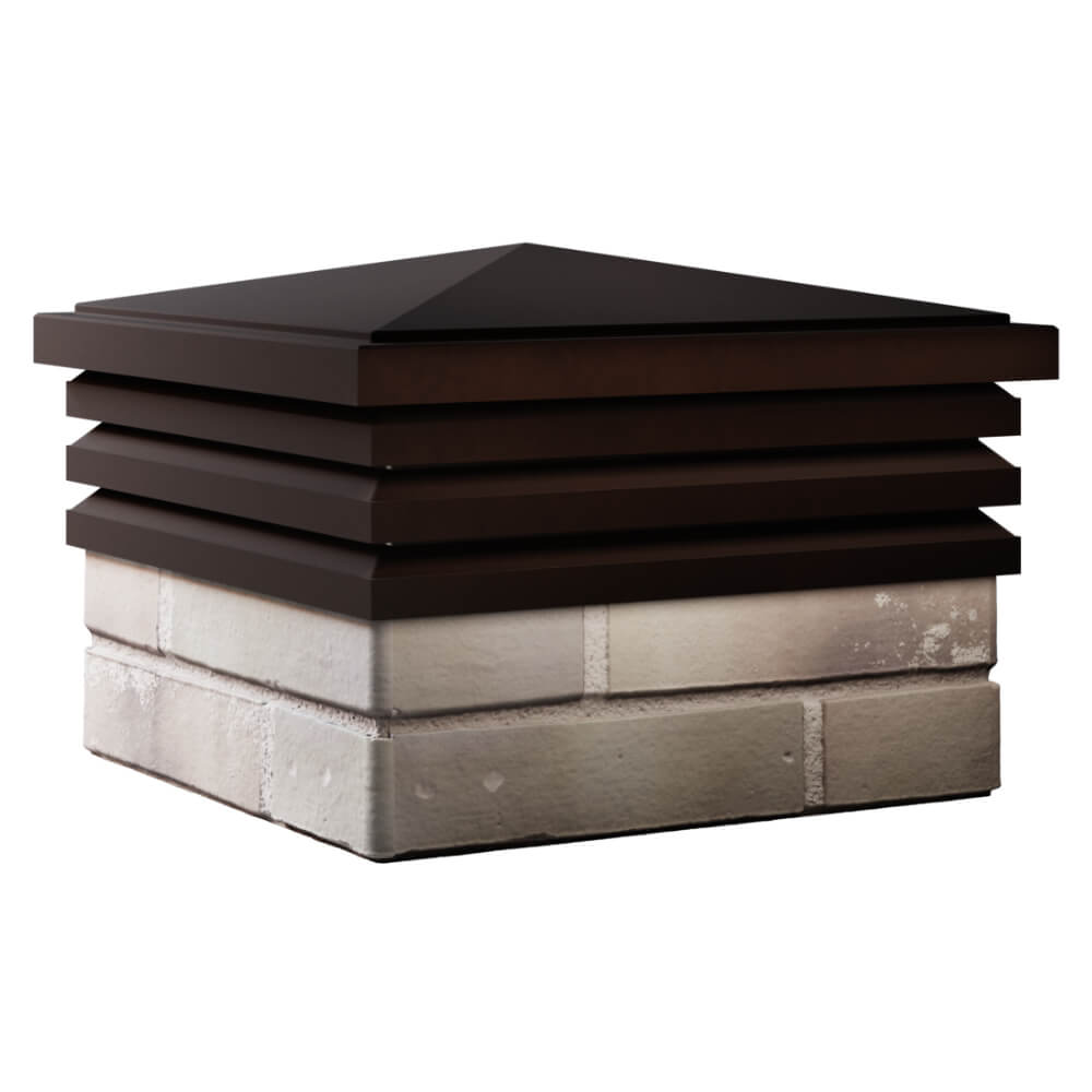 Колпак Zking Бона ХайТек Коричневый на столб 1.5х1.5 кирпича (385х385мм) в Уссурийске фото