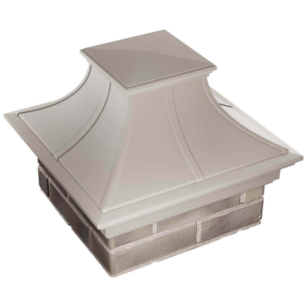 Колпак Zking Монблан Премиум Бежевый на столб 1.5х1.5 кирпича (385х385мм) в Уссурийске фото